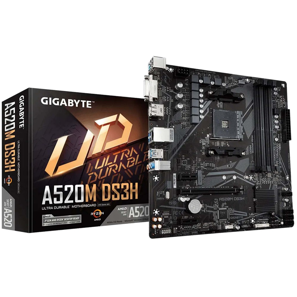 Gigabyte A520M DS3H (AMD AM4, A520, DDR4, USB 3.2, SATA3)