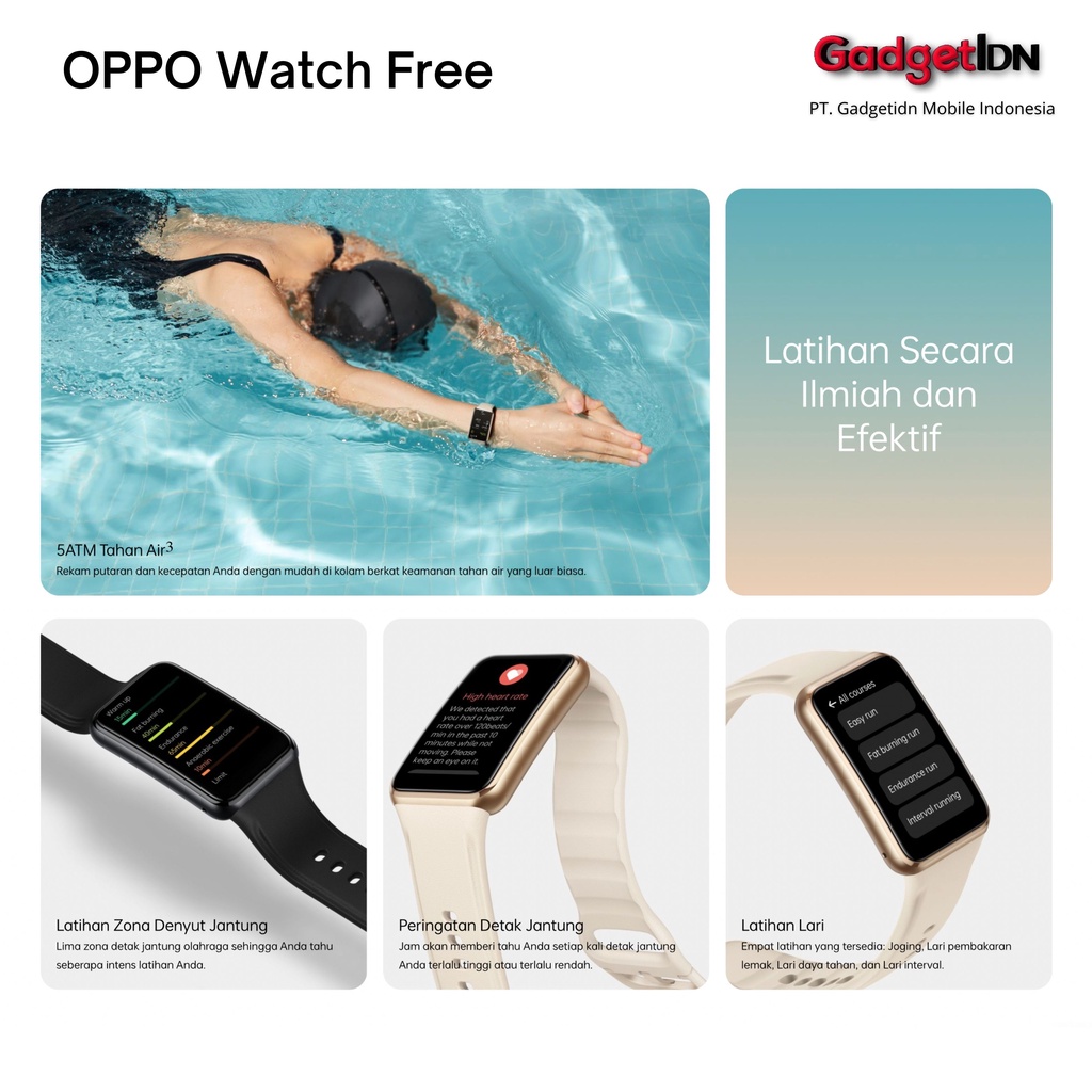 OPPO WATCH FREE GARANSI RESMI