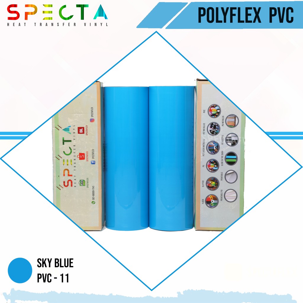 SPECTAFLEX POLYFLEX KOREA PVC-11 ROLL SKYBLUE HTV VINYL - PVC HTV