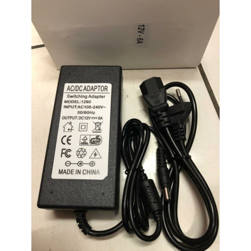 adaptor dc 12v 6a input ac 100-240v