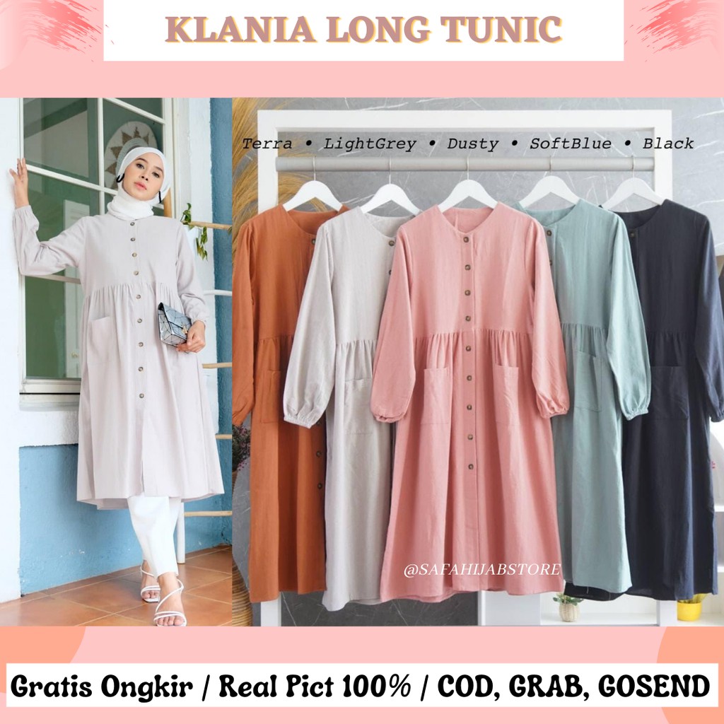 KLANIA LONG TUNIC / TUNIK / ATASAN WANITA / ATASAN KONDANGAN