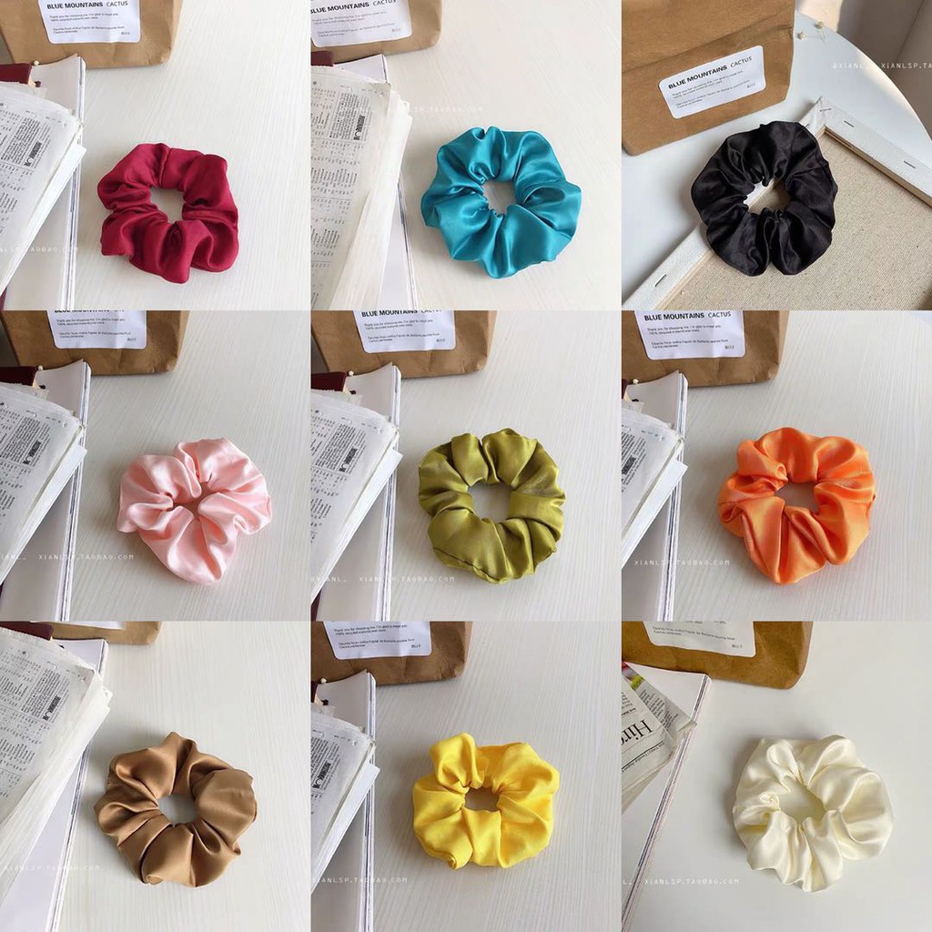 Ikat Rambut Scrunchie Mini Polos Gaya Korea/ Scrunchie / Cemol / cepol rambut/Scrunchie jumbo