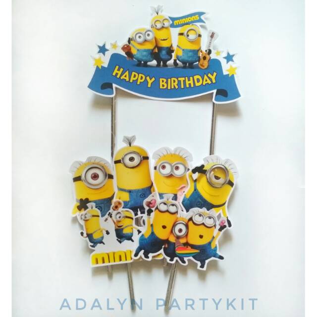 Jual TOPPER CAKE / HIASAN KUE ULTAH MINIONS PAPOY Shopee Indonesia