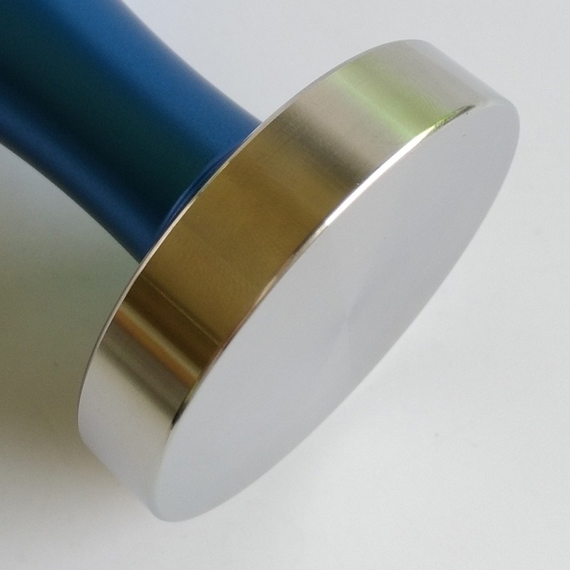 Tamper Kopi Espresso 51mm Stainless Steel Chrome Plated Warna Biru