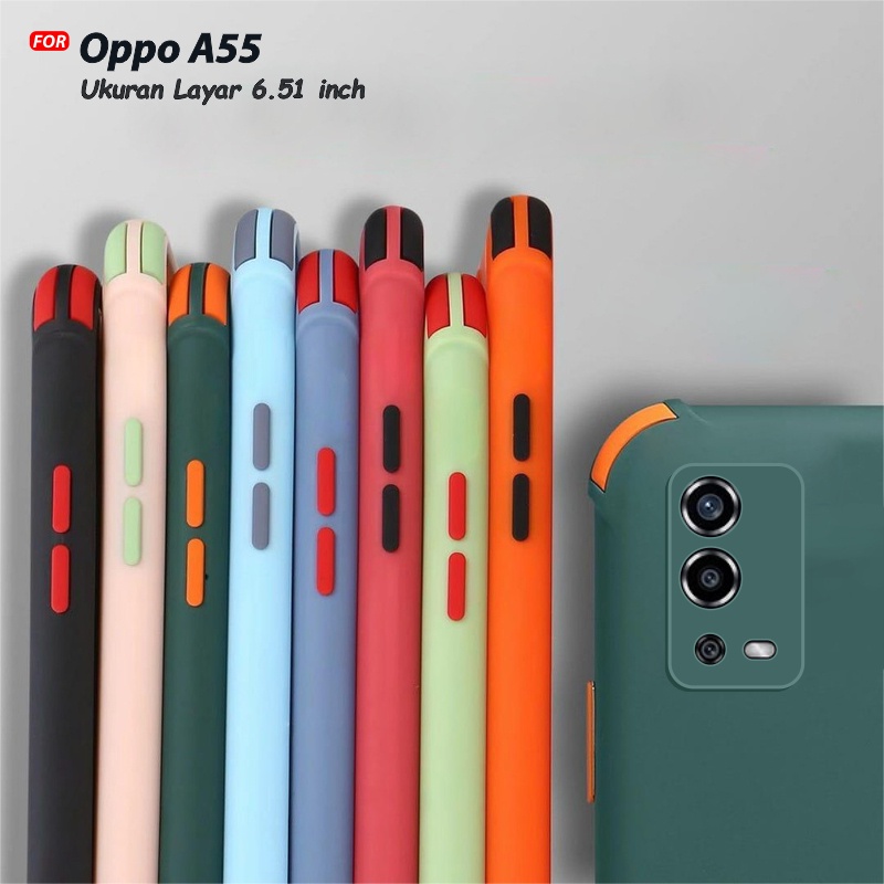 Soft Case Crack Macaron 2Tone Oppo A55 4G Dengan Bumper Protect Pelindung Camera