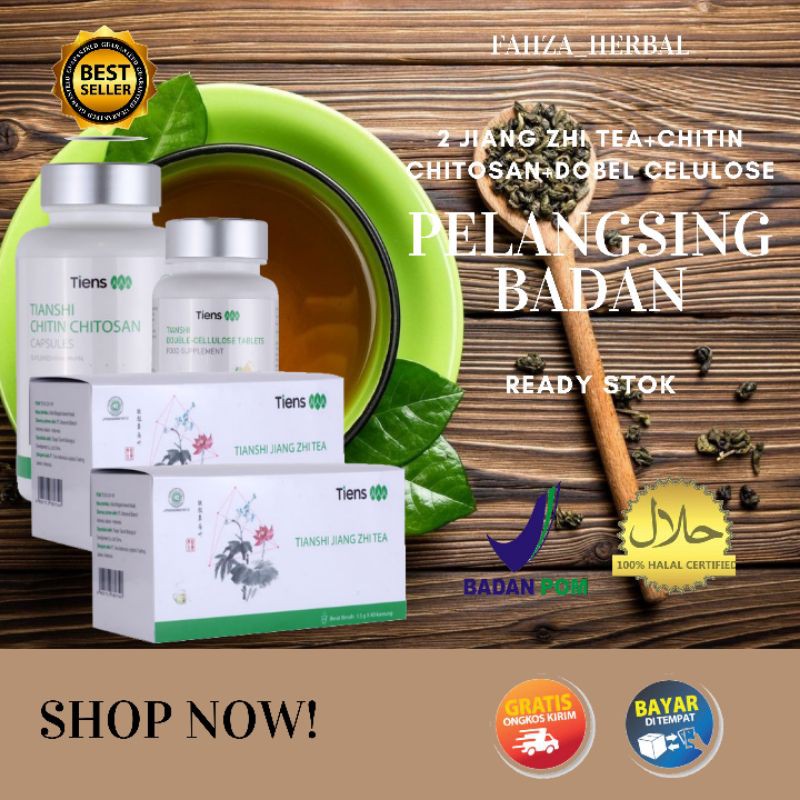 Jual [COD] Pelangsing Badan Tiens (1 Botol Chitosan + 1 Botol Cellulose