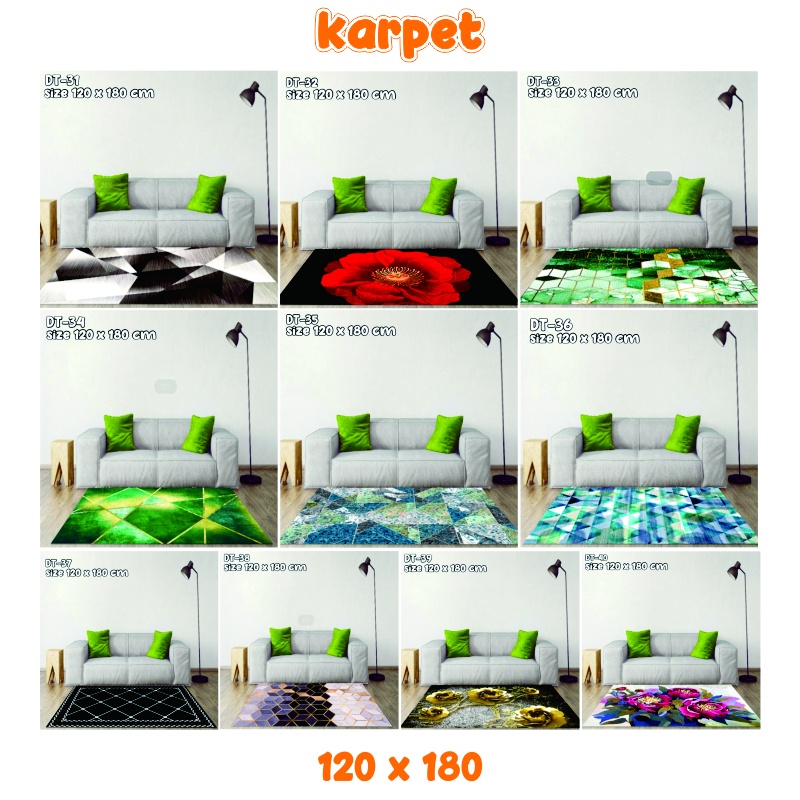 Karpet Lantai Bulu Permadani  Ukuran 120 Cm X 180 Cm  Ruang Tamu Anti Slip karpet lantai elegant