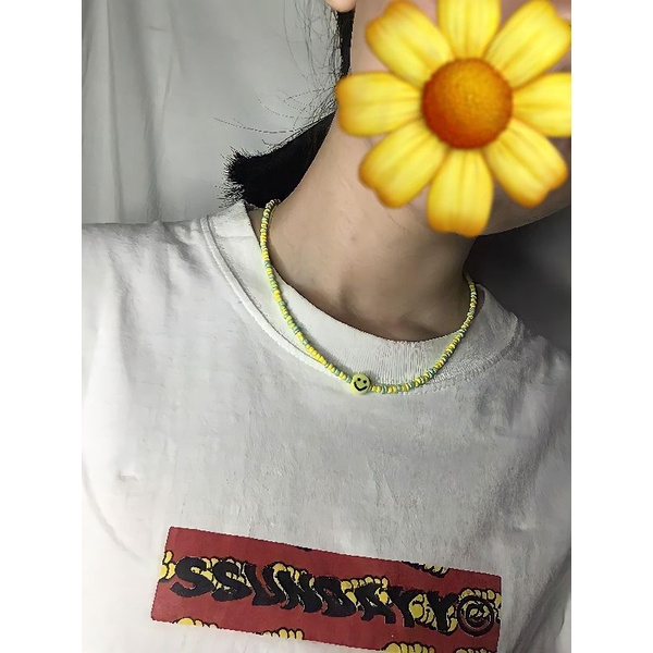 Yellow Smile Necklace / Yellow Neon Smile Necklace / Kalung Manik Kuning Smile / KALUNG MANIK CUTE I