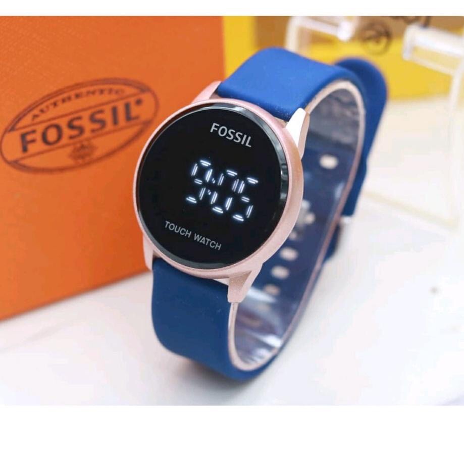 Jam tangan LED Touch screen tali karet rubber sporty wanita pria unisex termurah FSLED