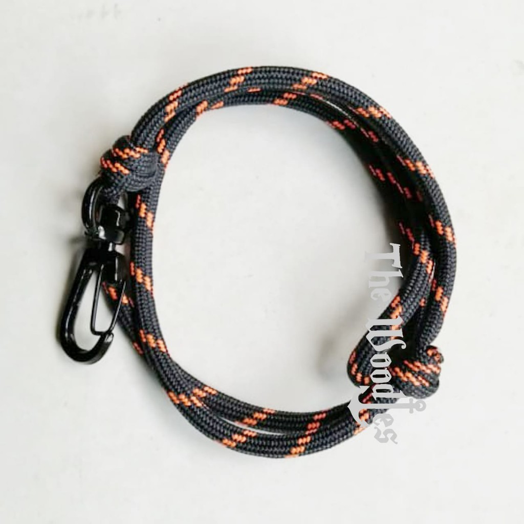 Gelang Tali Kait Paracord Prusik Handmade Abu Tua Polet Orange