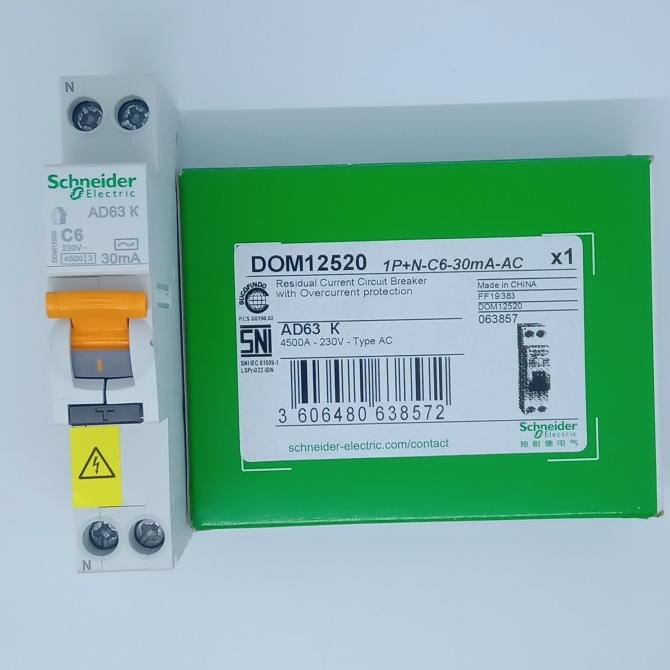 ELCB RCBO SLIM SCHNEIDER 1P 6A