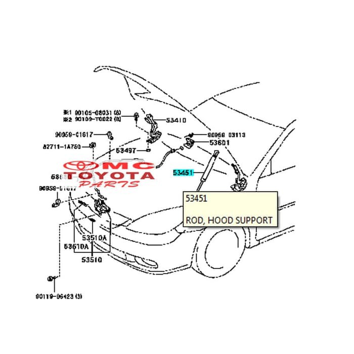 Shock Absorber Kap/Cup Motor Mesin Depan Camry 53440-AA011