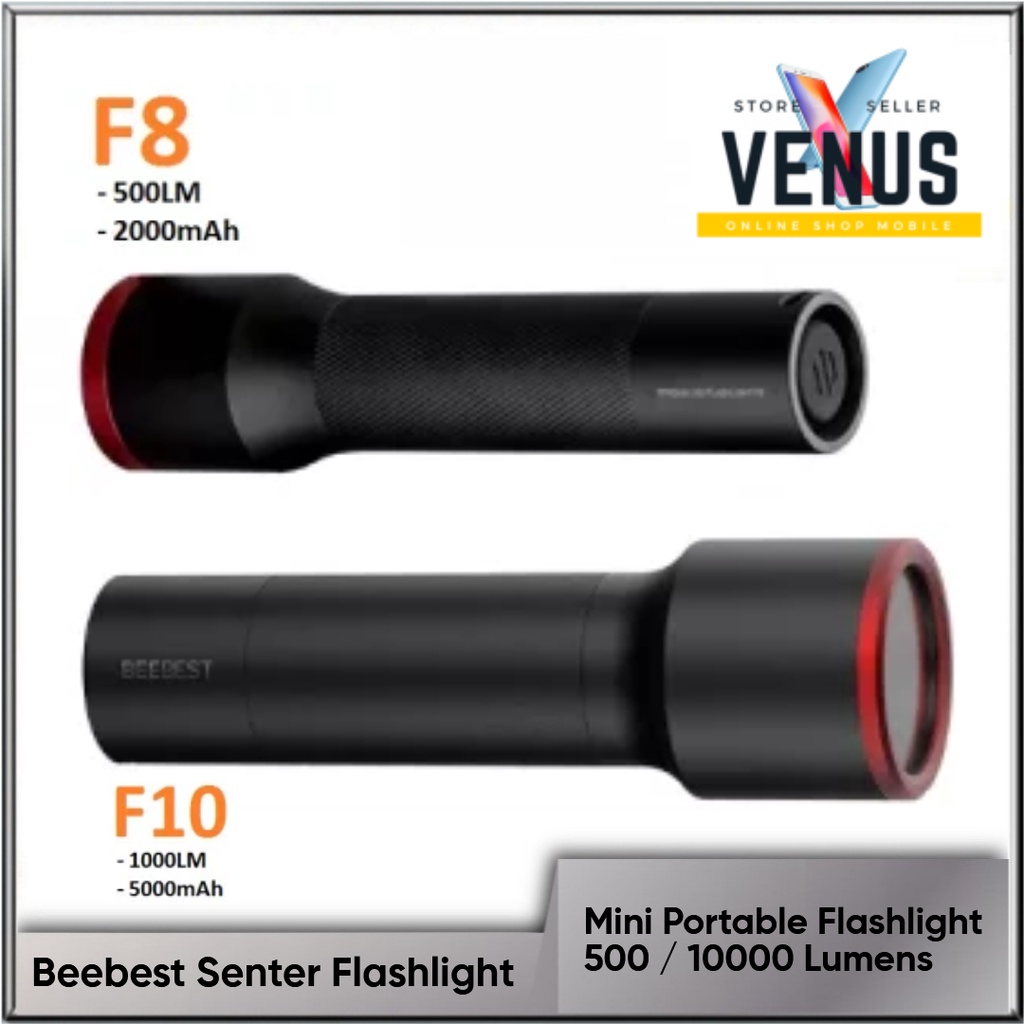 BEEBEST Flashlight F8 500 Lm / F10 10000 Lumens Senter Portable Mini