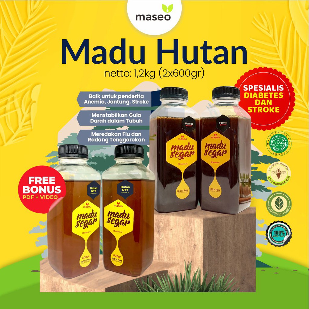 

PAKET HEMAT Madu Hutan Liar Maseo 1,2KG | Madu Asli Madu Murni Segar Organik Obat Herbal Diabetes Stroke Jantung Imunitas Tubuh