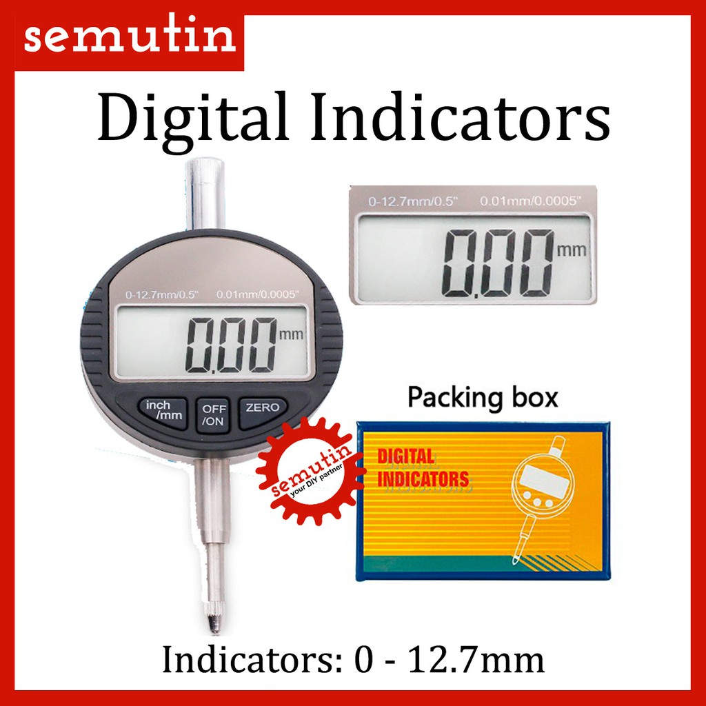 Dial Digital Gauge Indicator 0-12.7mm / Alat Ukur Probe Micrometer