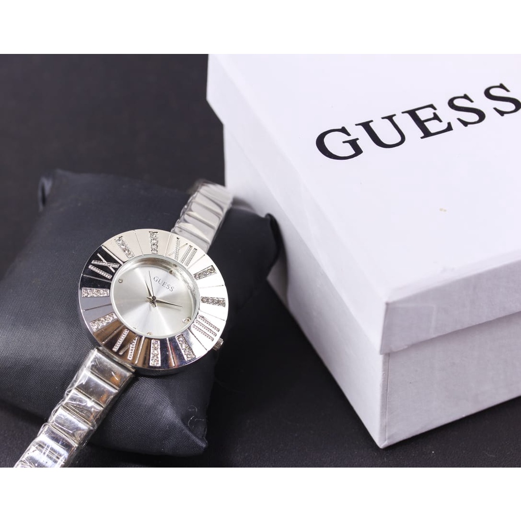 Jam Tangan Wanita Fashion 1503 Tali Rantai Tanggal Aktif Free Box Exclusive &amp; Baterai