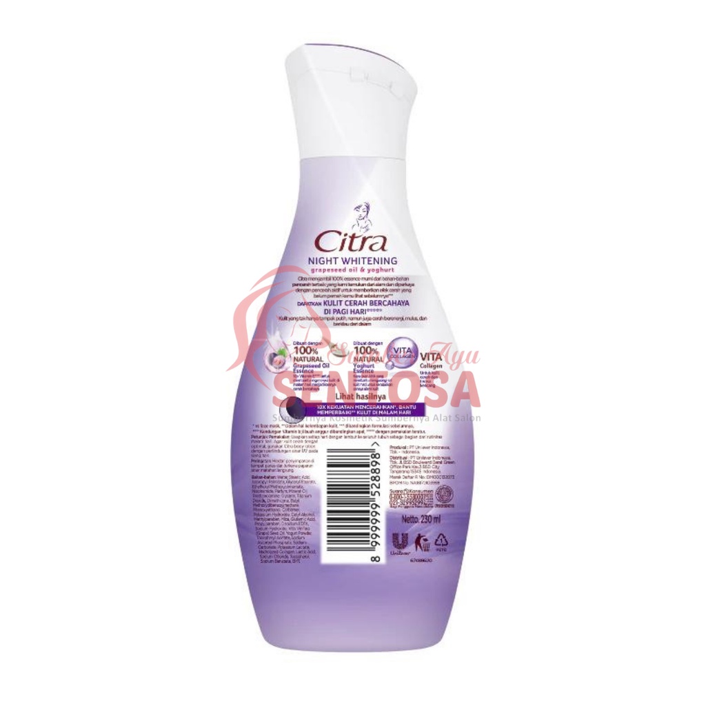 CITRA HAND &amp; BODY LOTION NIGHT COLLAGEN GLOW 230 ML