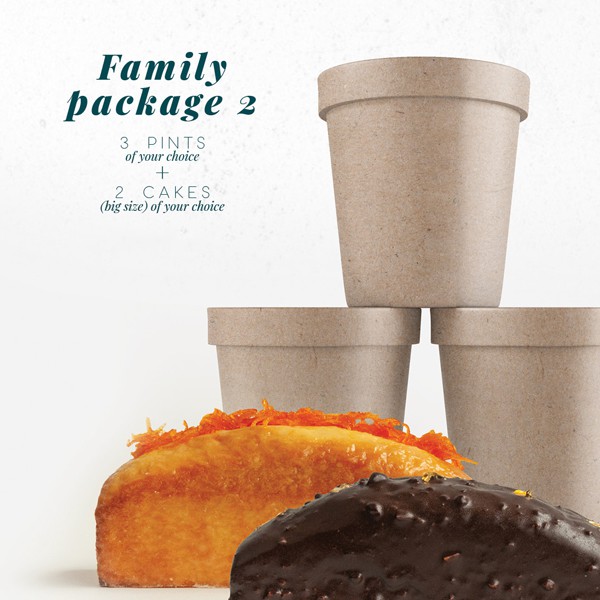 

Family Package 2 - 3 pints + 2 cakes (big size)