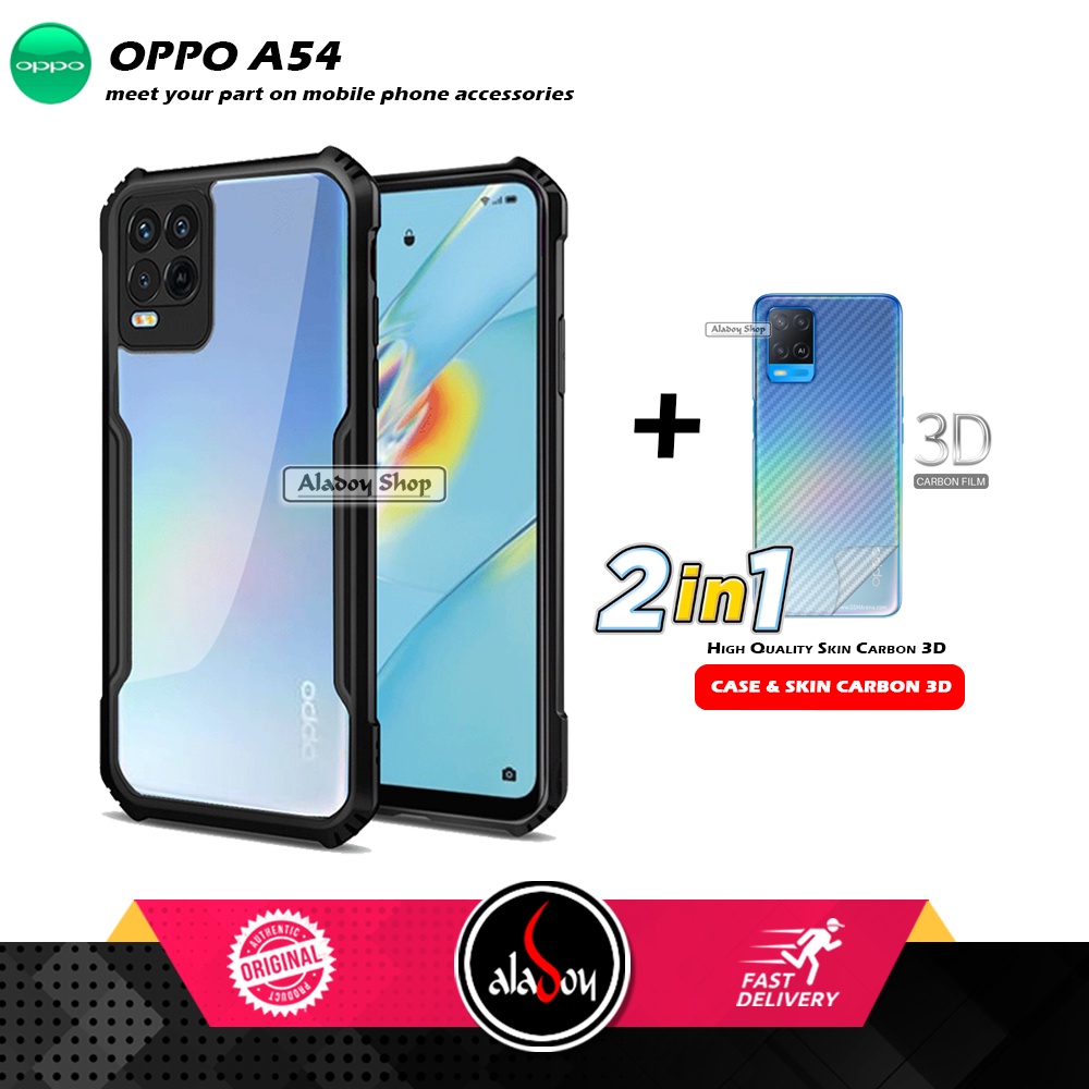 Case OPPO A54 Armor Fusion Transparent Casing Free Skin Carbon 3D