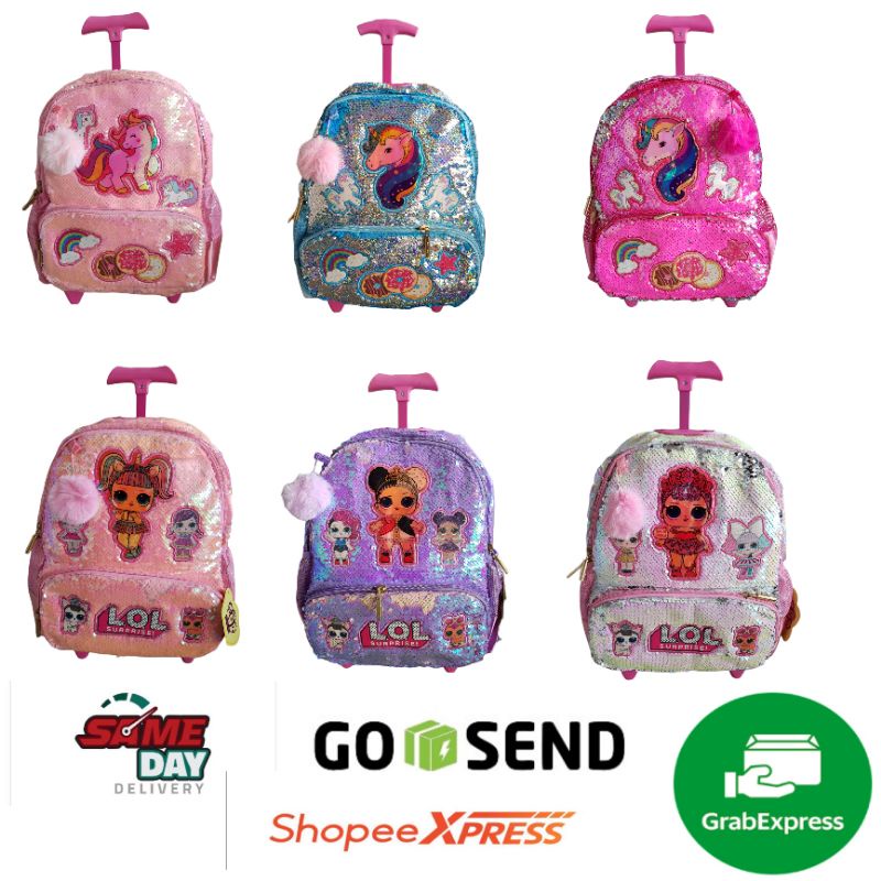 tas troli anak playground/troli anak TK/ tas troli anak sekolah/ troli anak karakter