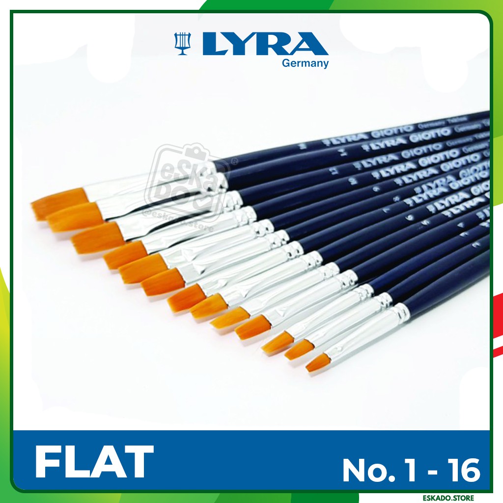 Kuas Lukis LYRA Taklon Art Brush FLAT No. 1 s/d 16