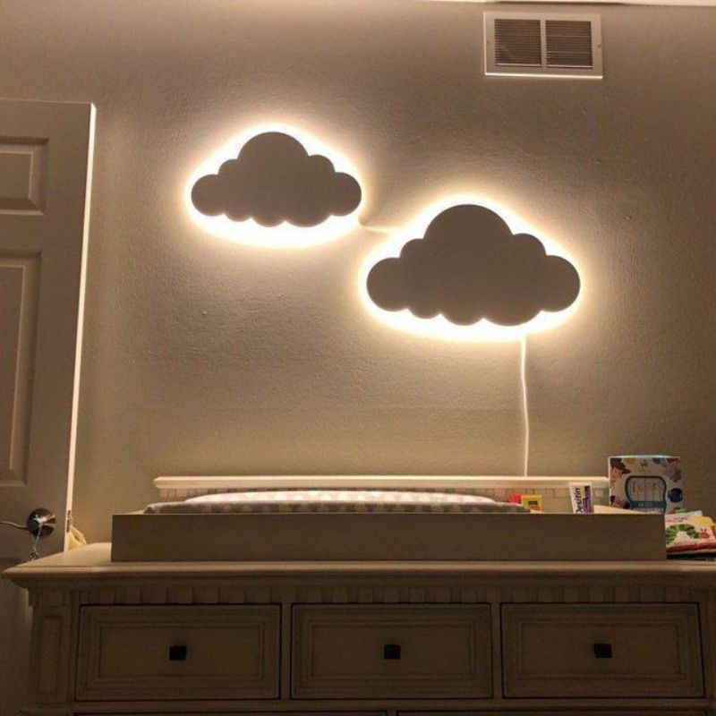 Dekorasi lampu dinding awan led// lampu tidur awan led // kado unik
