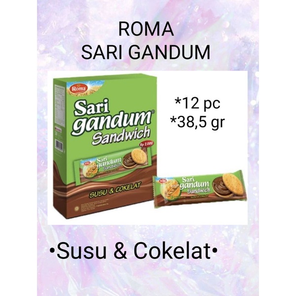 

Roma Sari Gandum Sandwich isi 12 x 38,5 gr