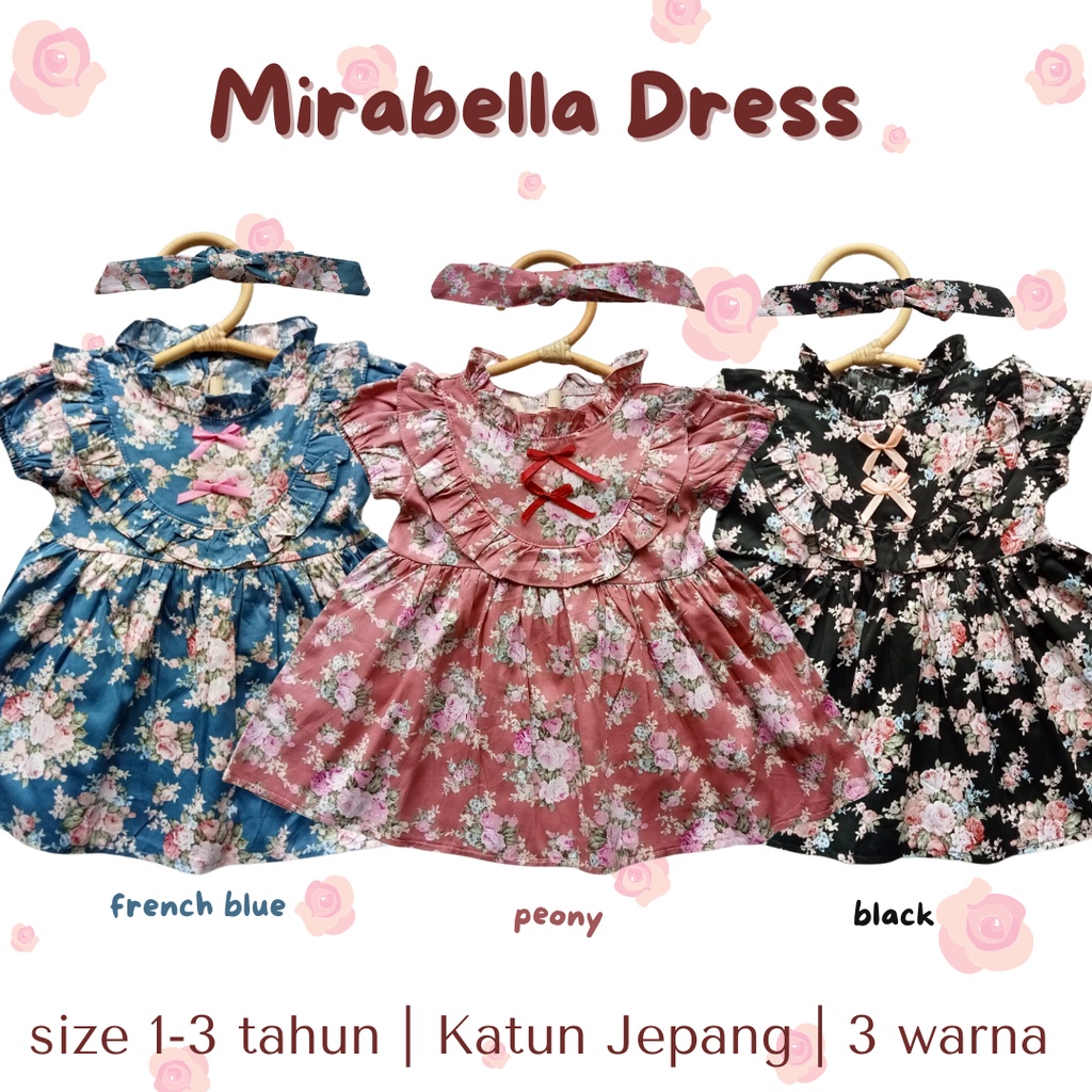 dress anak perempuan newborn set bonnet MIRABELLA corry fay NORIKO DRESS gaun ulang tahun anak perempuan cewek fay dress baby balita 1 2 3 tahun 0-12 bulan