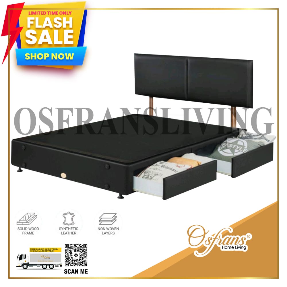 Dipan Divan Split 2 Laci / Drawer HS & Sandaran Atlantic Guhdo Springbed 140X200 / 160X200 / 180X200