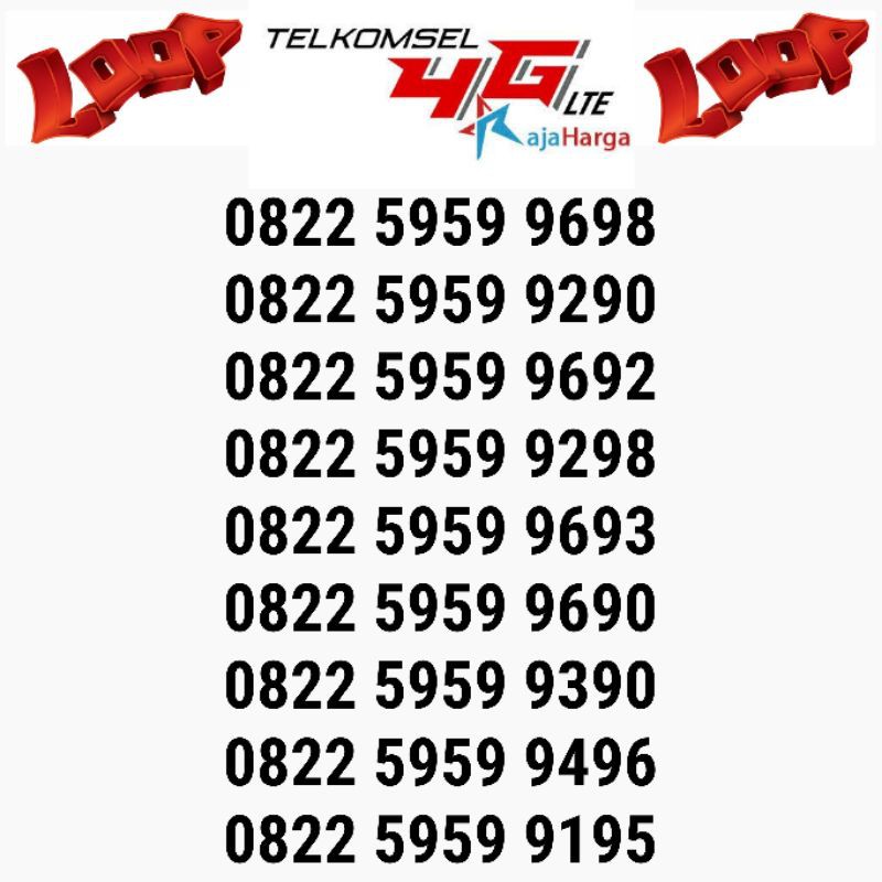 NOMOR CANTIK SIMPATI LOOP SERI EKOR 9X 9X