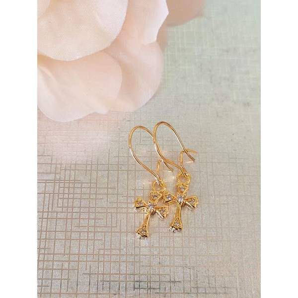 Anting Jurai Xuping Emas Anting Salib Permata