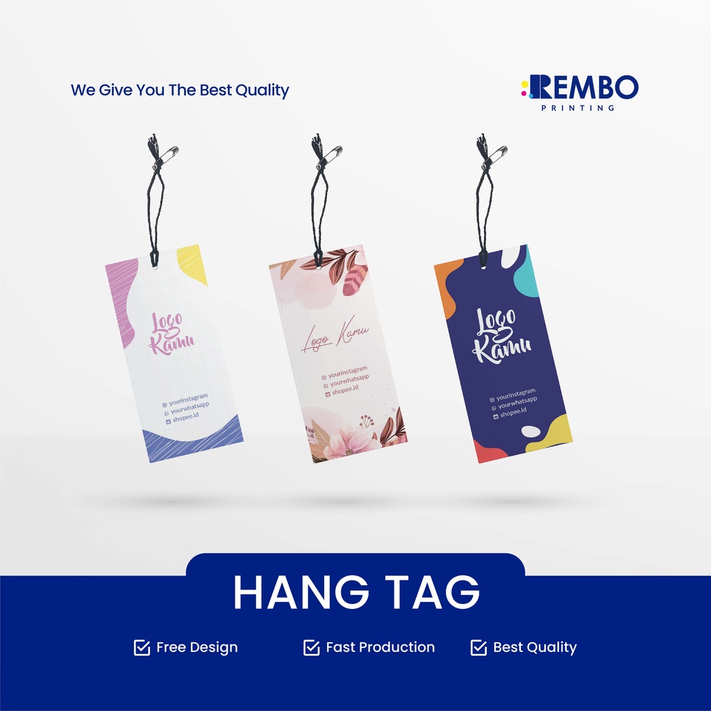 Hang Tag Baju (FREE TEMPLATE DESIGN) - Label Baju - Cetak Hangtag Baju - Label Merek - Hang Tag custom