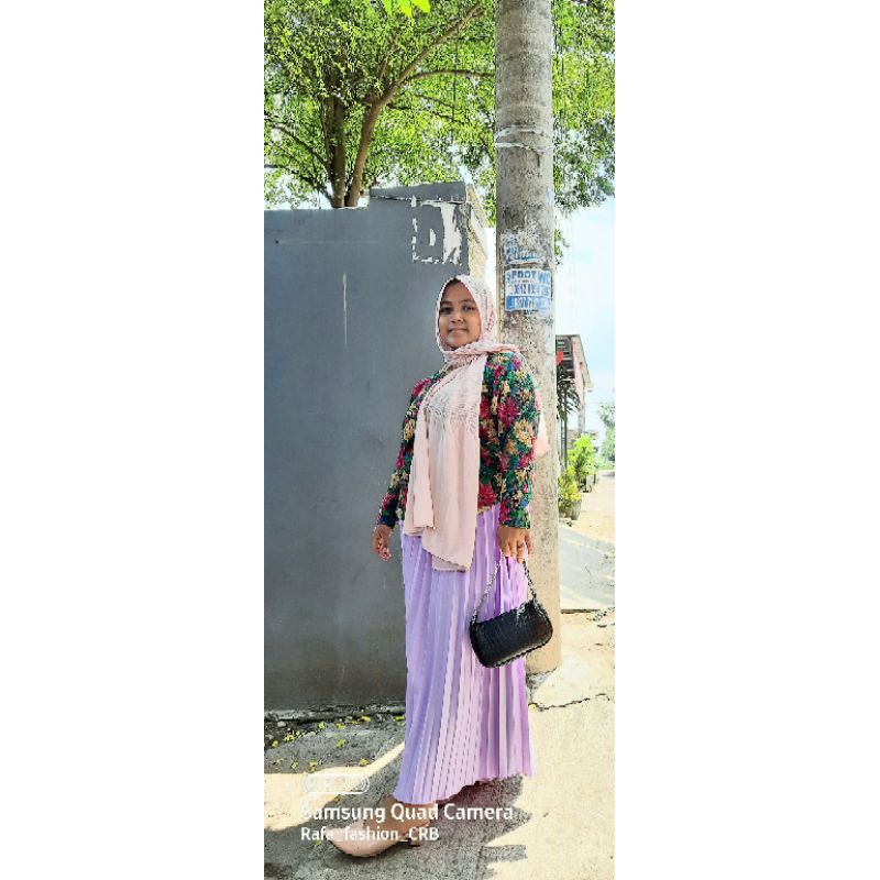 Rok plisket premium warna Lilac