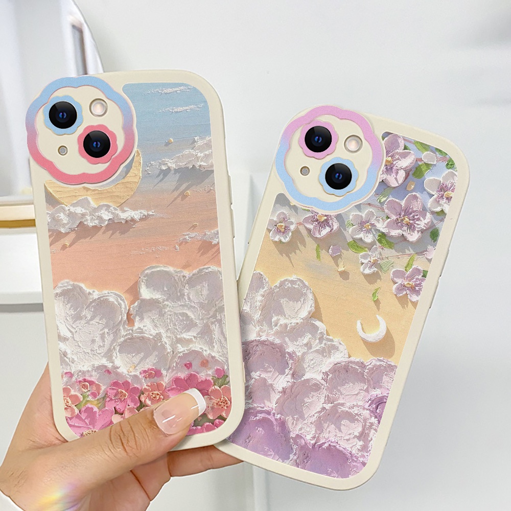 Soft Case Silikon Motif Bunga Untuk iPhone 11 12 13 Pro Max XR X XS Max