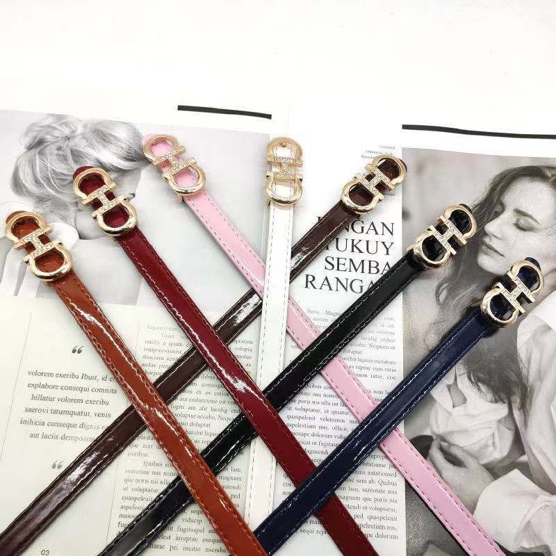 (Rowling)Ikat  Pinggang Wanita Polos THIN KECIL Fashion Kulit PU Gasper Sabuk Cewek Import