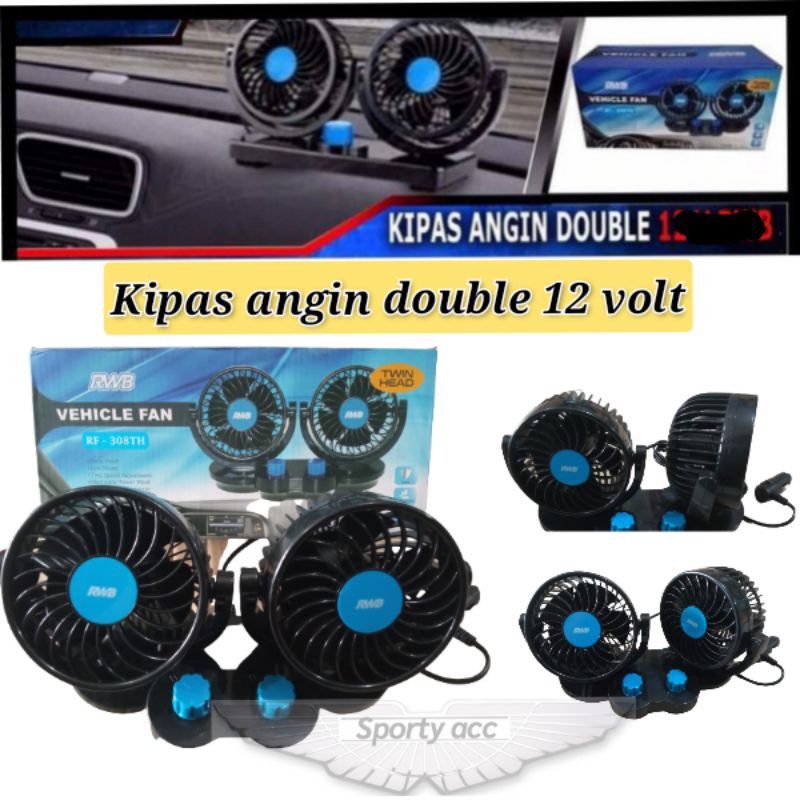 kipas angin double 12volt