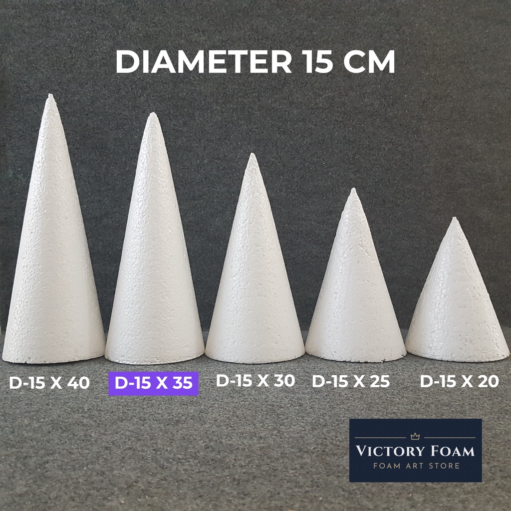 Dummy Styrofoam Kerucut D. 15cm x T. 35cm