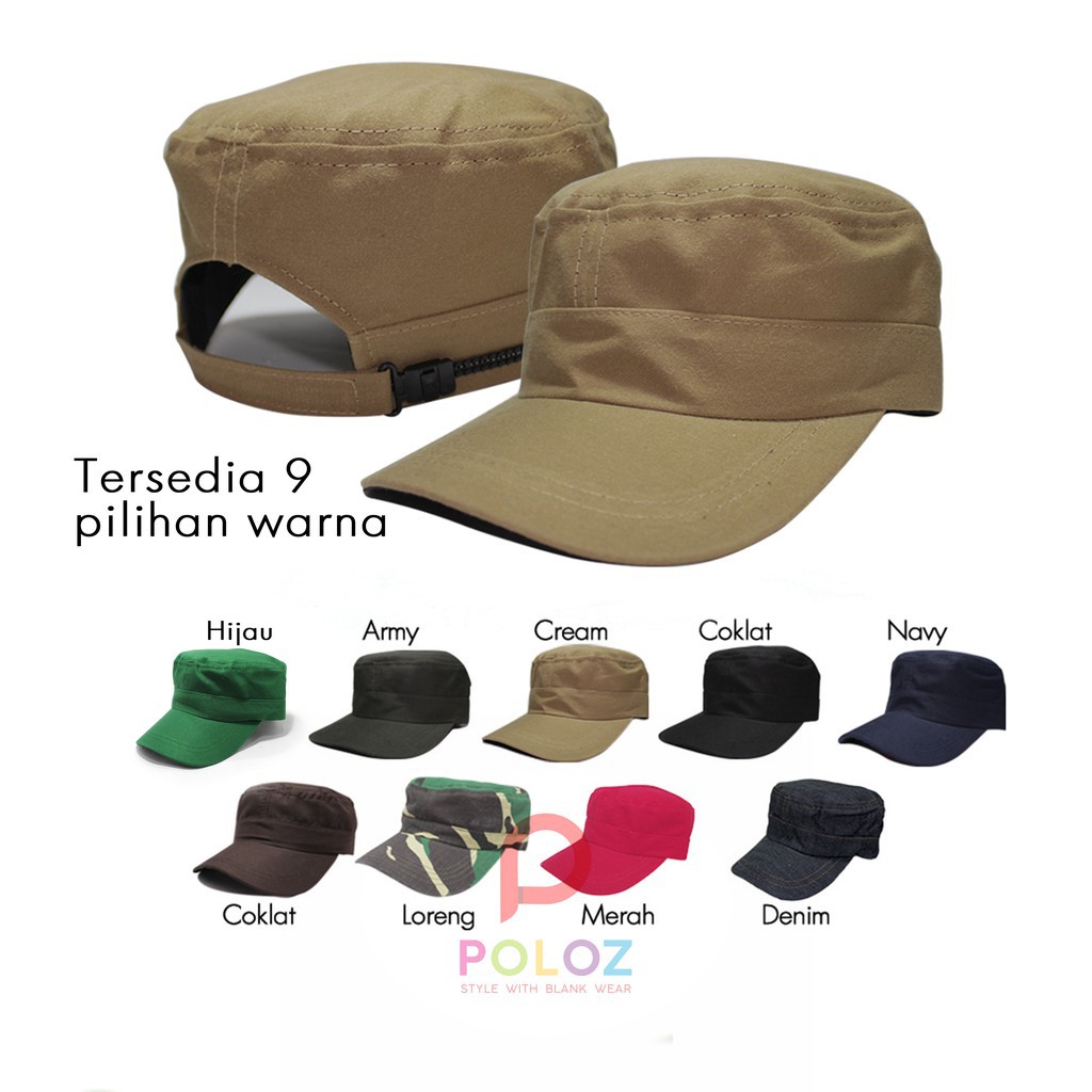 Jual TOPI KOMANDO POLOS TOPI LORENG CAMO PLAIN VINTAGE ARMY TOPI ABRI ...