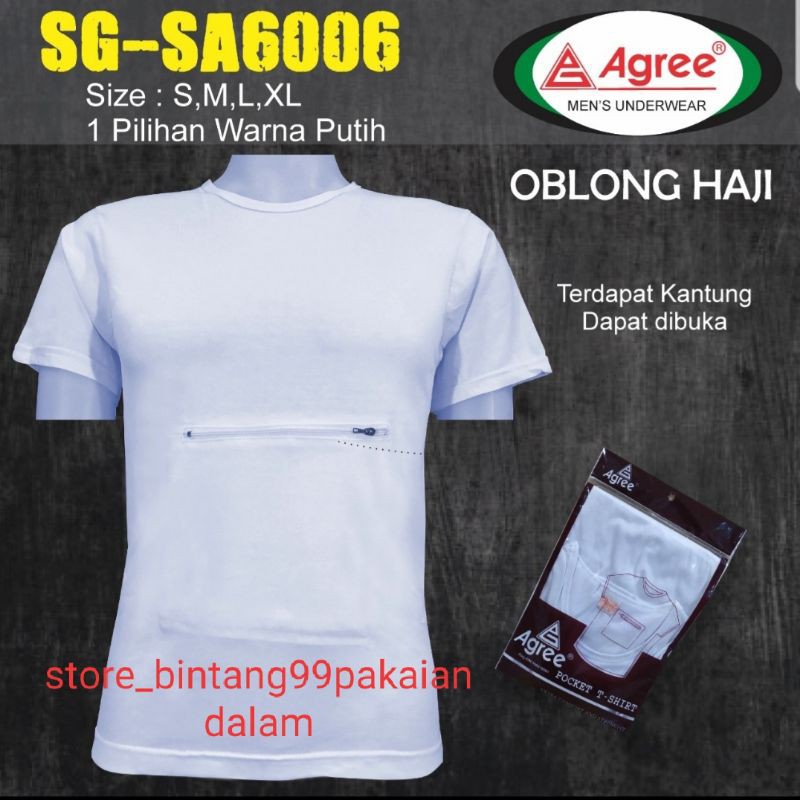 kaos oblong merek agree 6006 oblong haji harga 1 pcs
