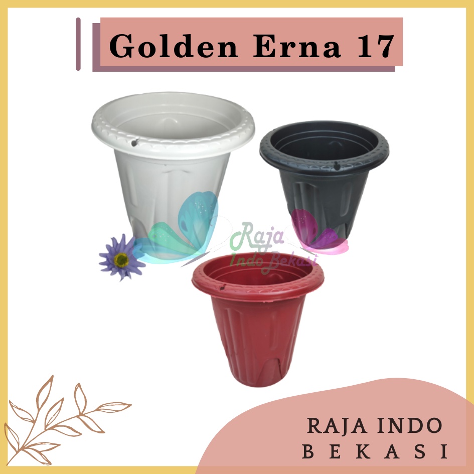 Rajaindobekasi Pot Golden Erna 17 Putih Hitam Coklat Merah Bata Terakota - Pot Yogap 15 17 Murah