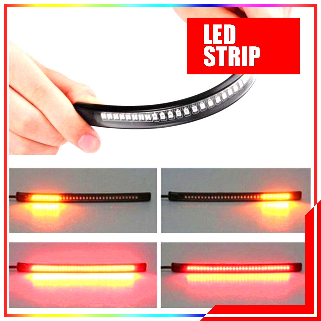 Lampu LED Strip Indikator Rem dan Sein Sepeda Motor Mobil Flexible - LED Bar Sign and Brake Assist Lamp Motorcycles