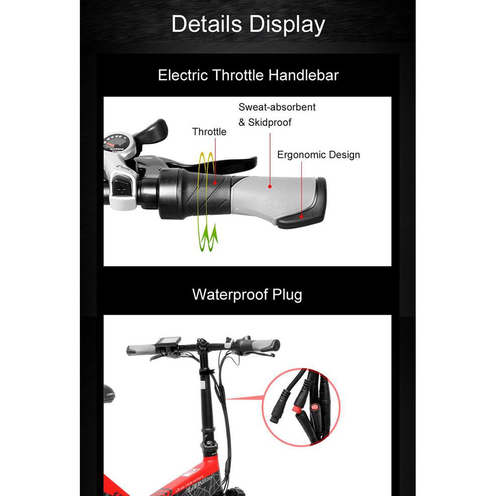 PROMO!!!! Lankeleisi Sepeda Elektrik Lipat Smart Moped Deluxe Version 48V 10.4Ah - G650 - Black/Red