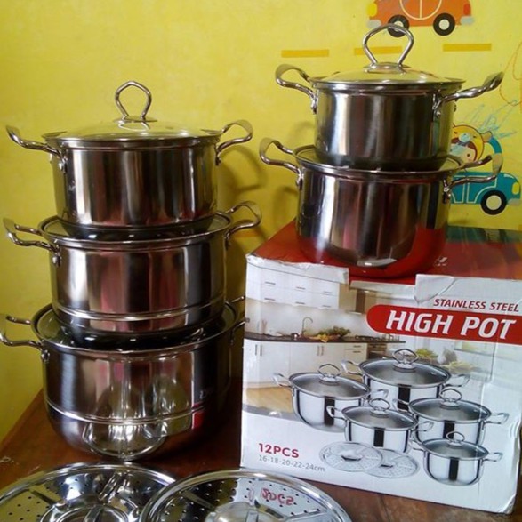 Panci Beranak High  Pot  Steamer Tutup  Kaca  Shopee Indonesia