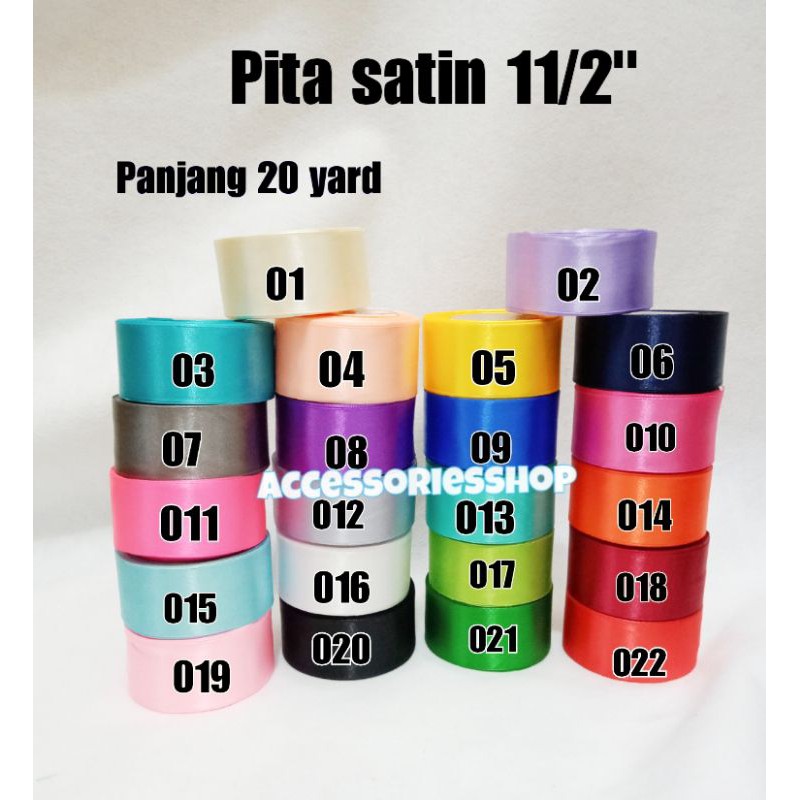 

Pita satin 11/2 INCH (3,8cm)-1Roll