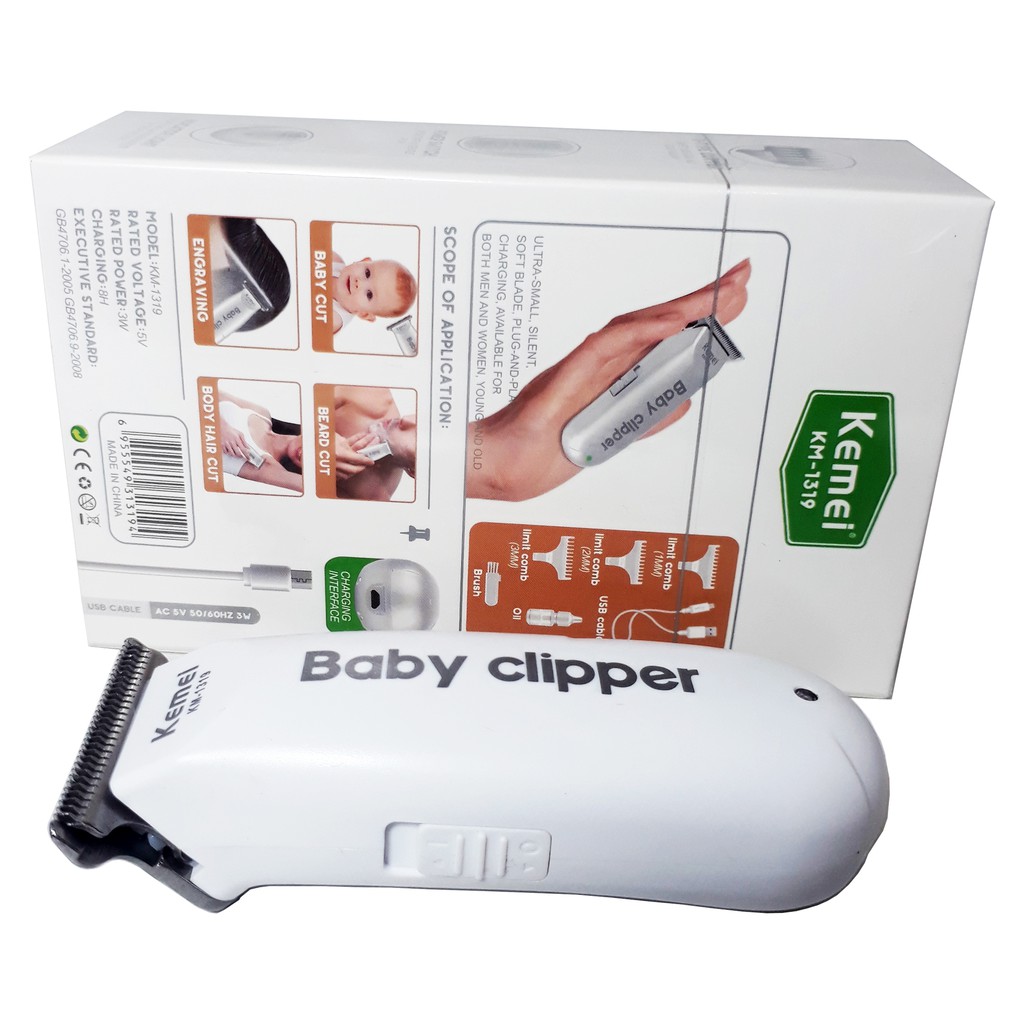 Kemei KM-1319 Cukuran Kumis Jenggot Baby Clipper Alat Cukur Rambut Cordless