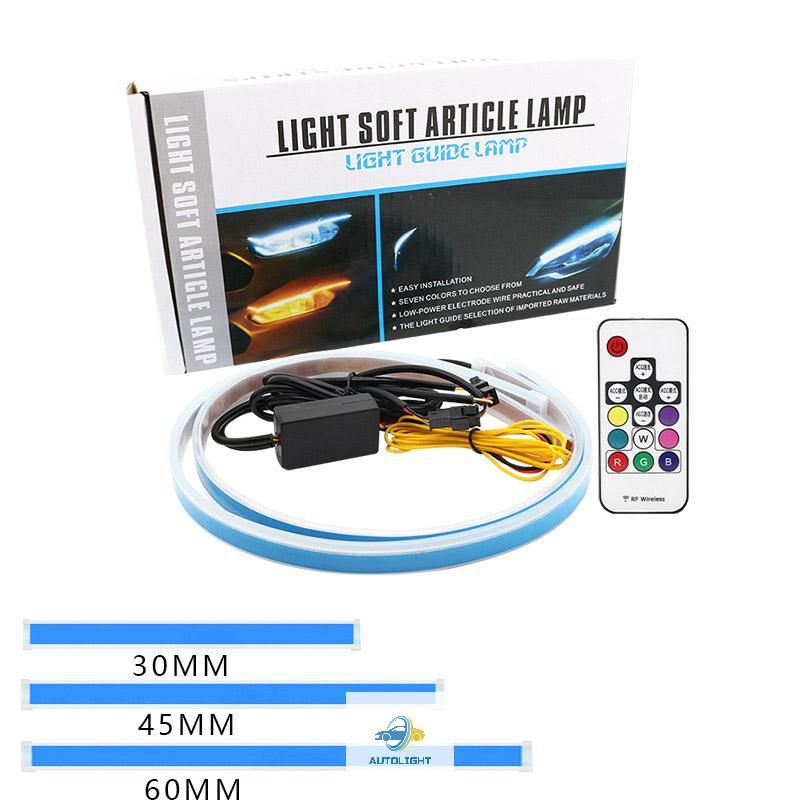 Lampu Alis Led DRL Slim RGB Remot Sen Runing 30CM 45CM 60CM 12 Volt Harga 1Set