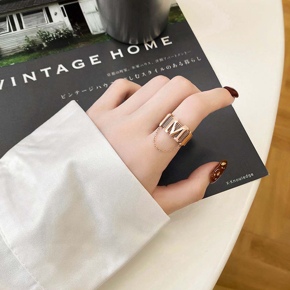 Needway  Temperament Finger Rings Hip Hop Fashion Jewelry Metal Rings Women All-match Chain Punk Korean Girls Titanium Steel/Multicolor