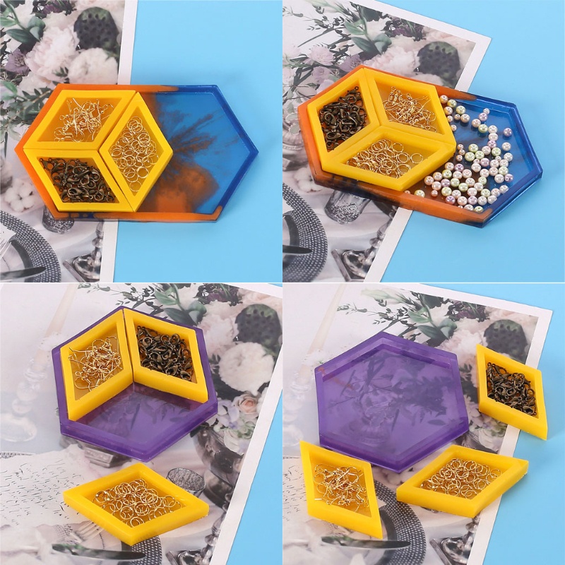 SIY  Coaster Tray Resin Mold Removable Jewelry Tray Mold Assorted Dishes Plate Molds