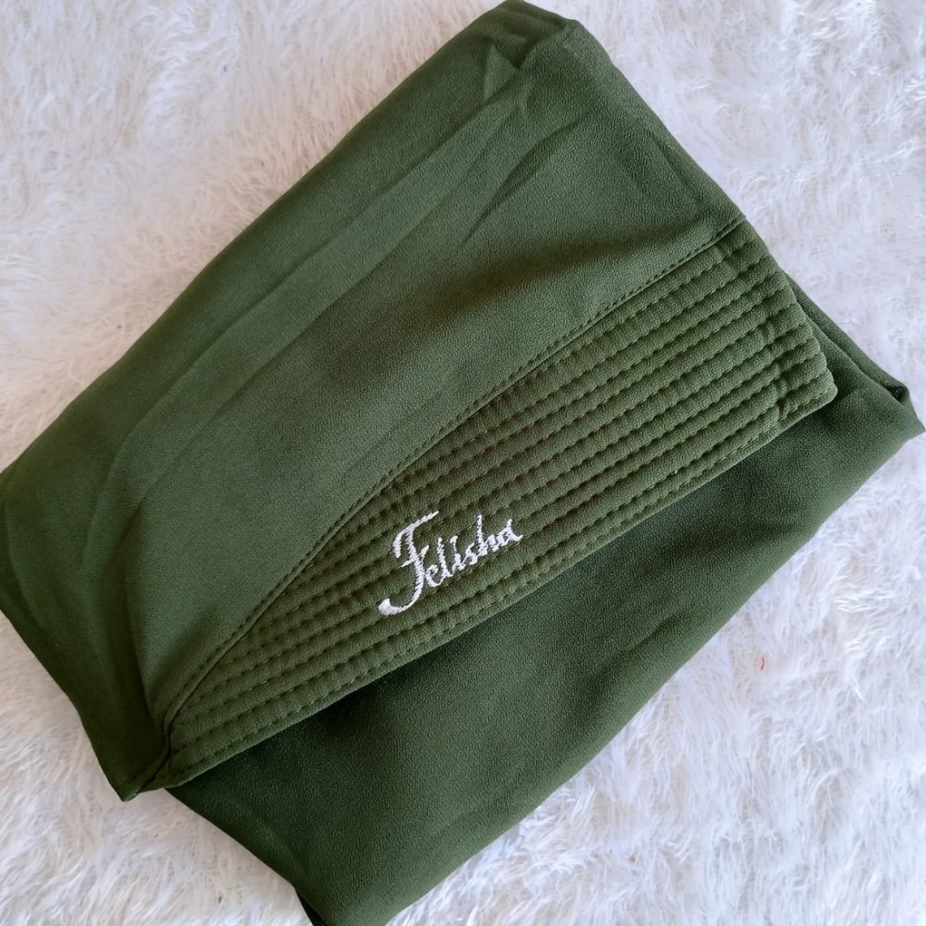 Jilbab Instan Ceruty 2 Layer Oval Jumbo Polos/Khimar Ceruty Sayana-Army