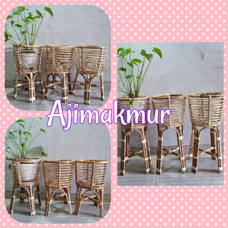 Cover pot/ Standing pot rotan/ Standing pot/ wadah pot/ hiasan rumah